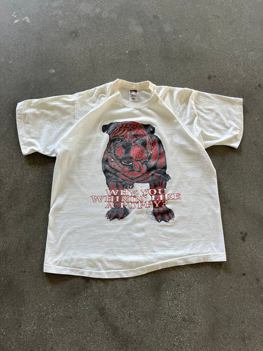 90’S “WHY YOU WHINING LIKE A PUPPY?” TEE - BOXY L