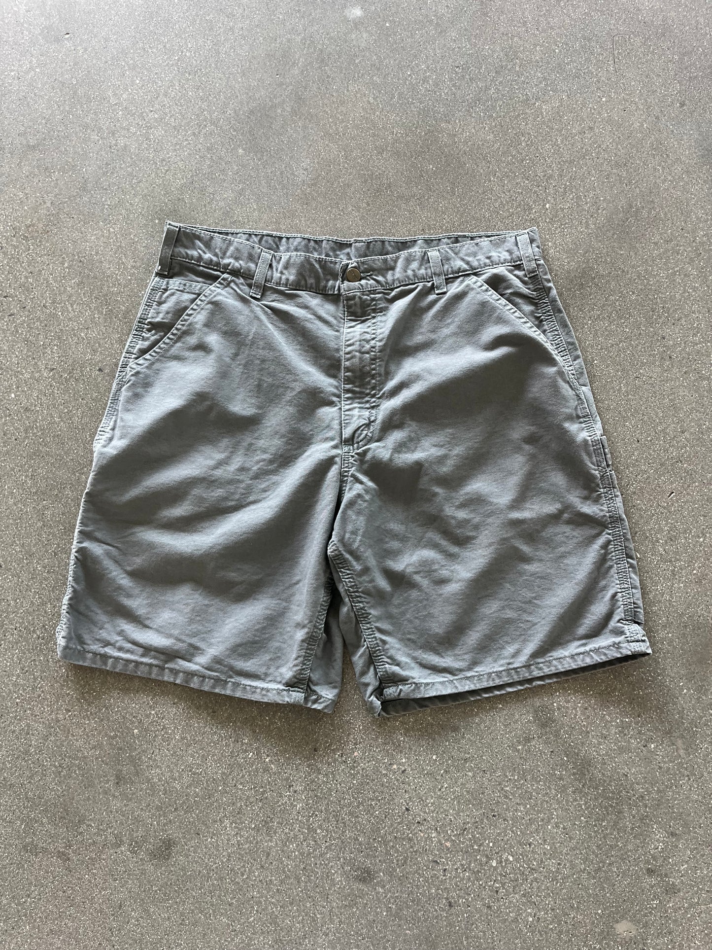 90’S CEMENT GRAY CARHARTT JORTS - 34