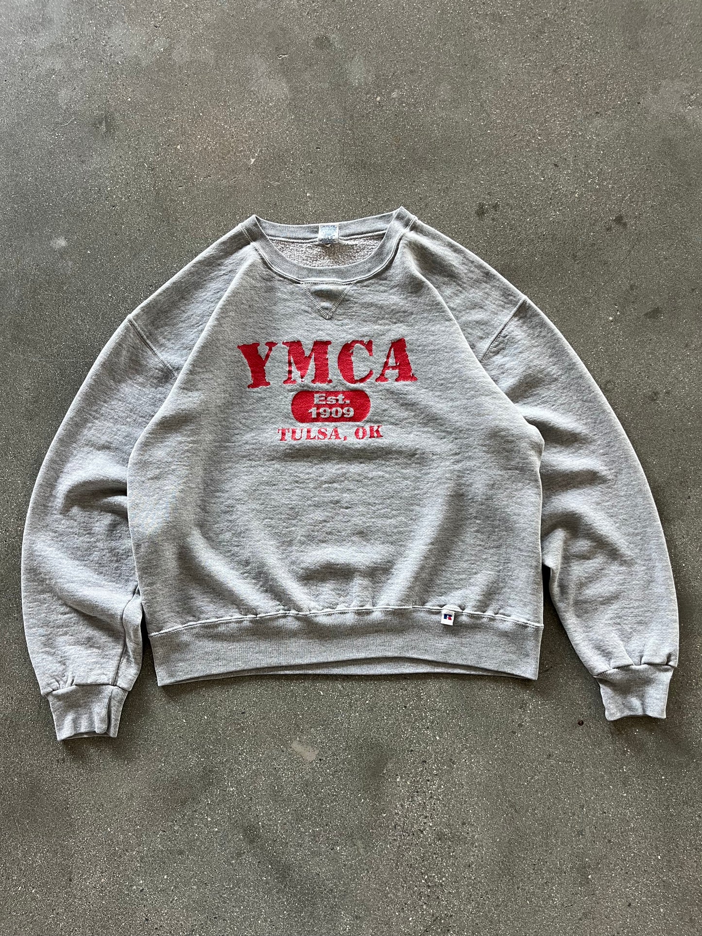 90’S GRAY YMCA RUSSELL CREWNECK - BOXY L