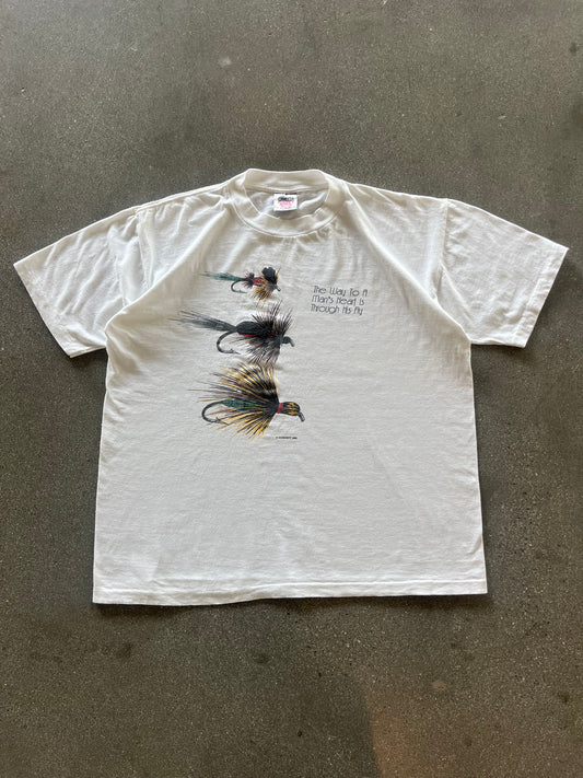 90’S “THE WAY TO A MANS HEART IS THROUGH HIS FLY” TEE - BOXY L