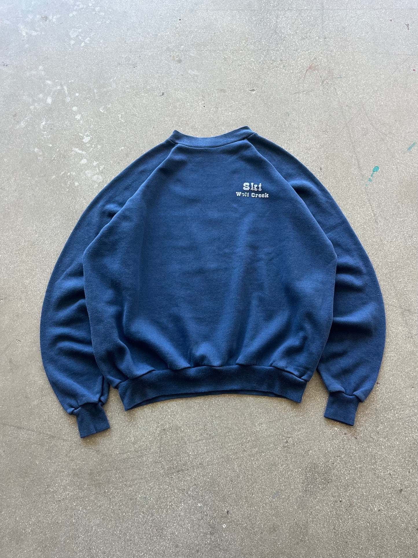 80’S NAVY “SIRI WOLF CREEK” RAGLAN CREWNECK - BOXY M