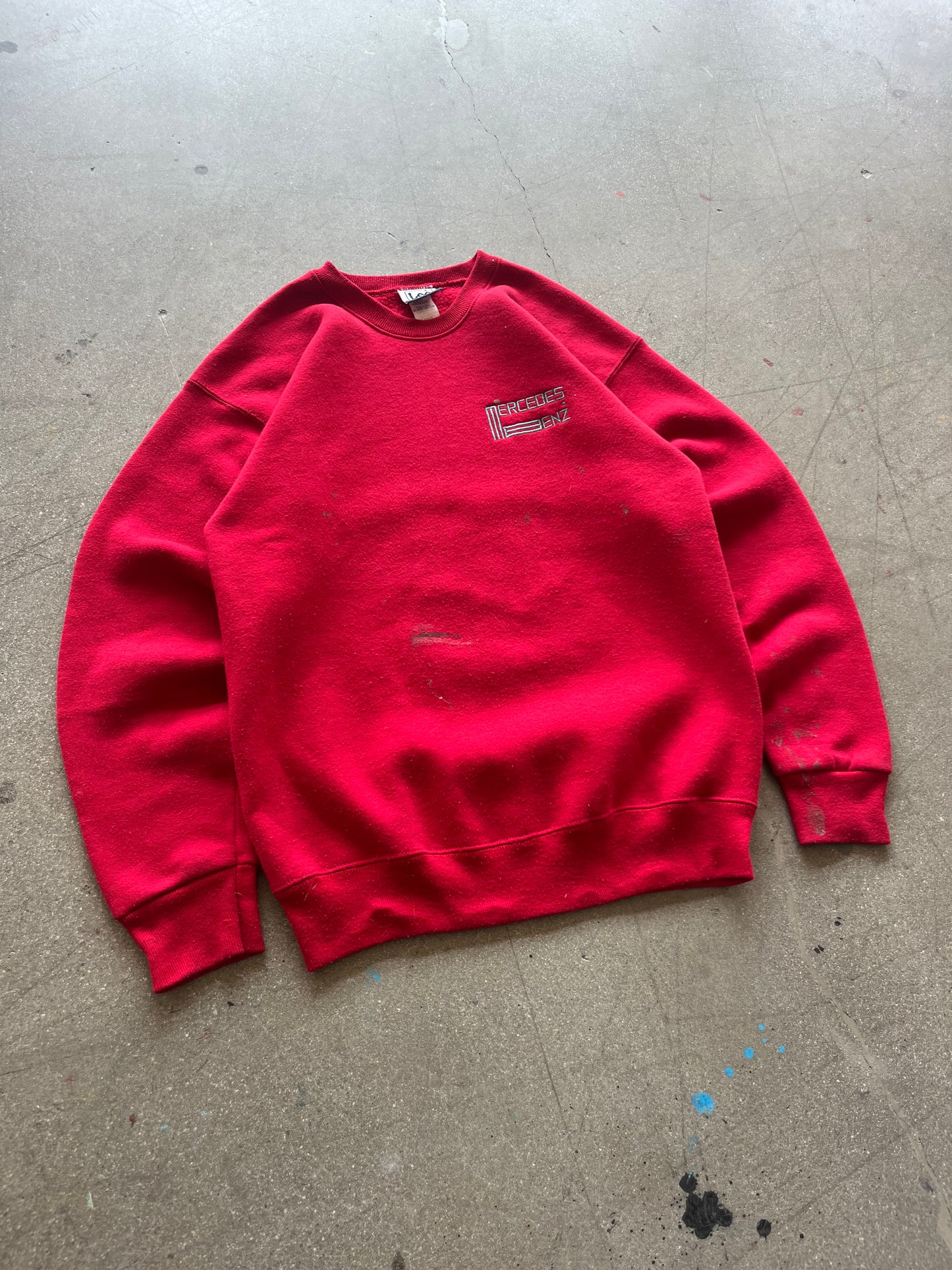 90’S RED “MERCEDES BENZ” CREWNECK - M