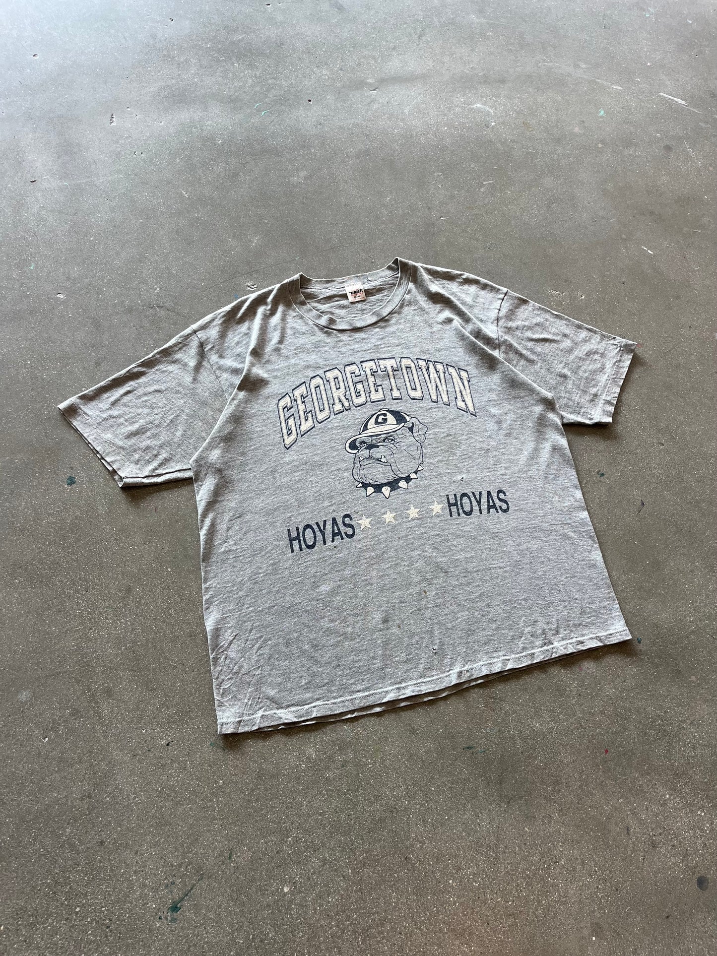 80’S “GEORGETOWN HOYAS” TEE - BOXY L/XL