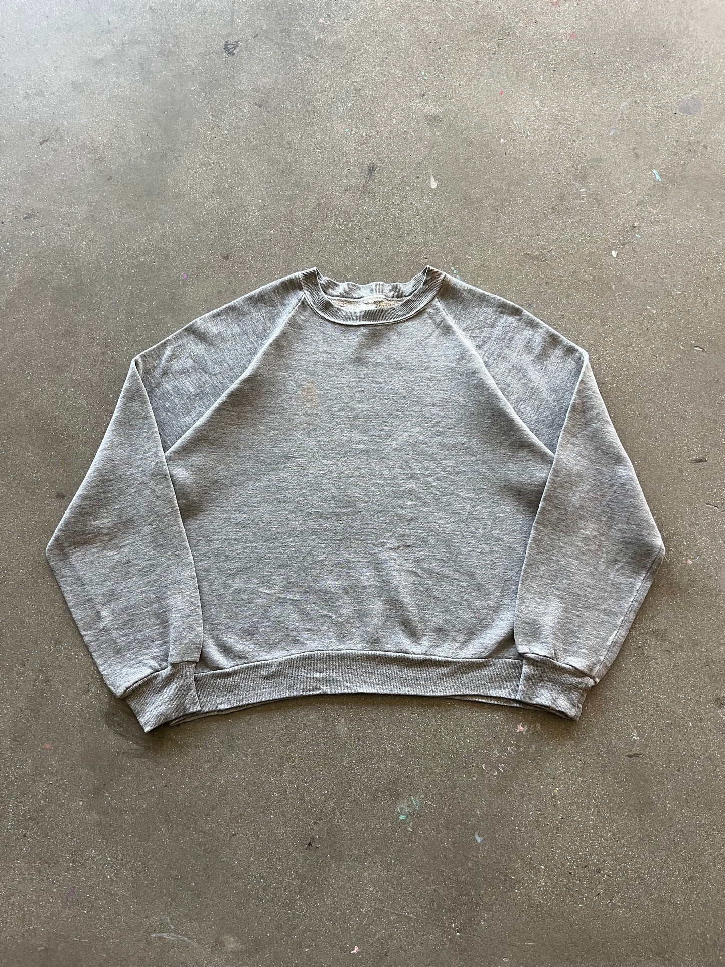 80’S FADED HEATHER GRAY RAGLAN - BOXY M