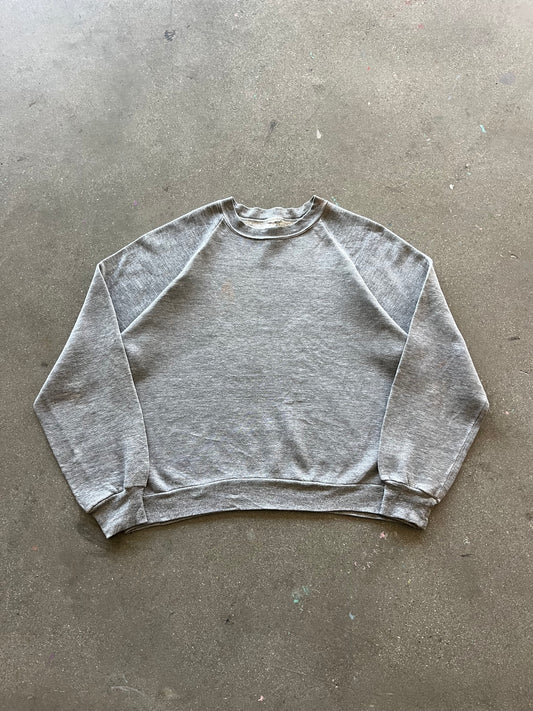 80’S FADED HEATHER GRAY RAGLAN - BOXY M