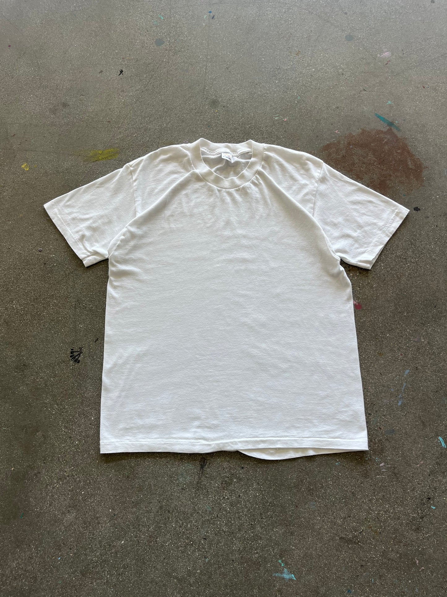 80’S WHITE BLANK TEE - M