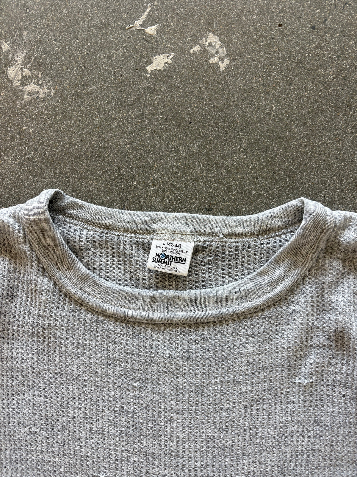 80’S HEATHER GRAY PAPER THIN THERMAL - M