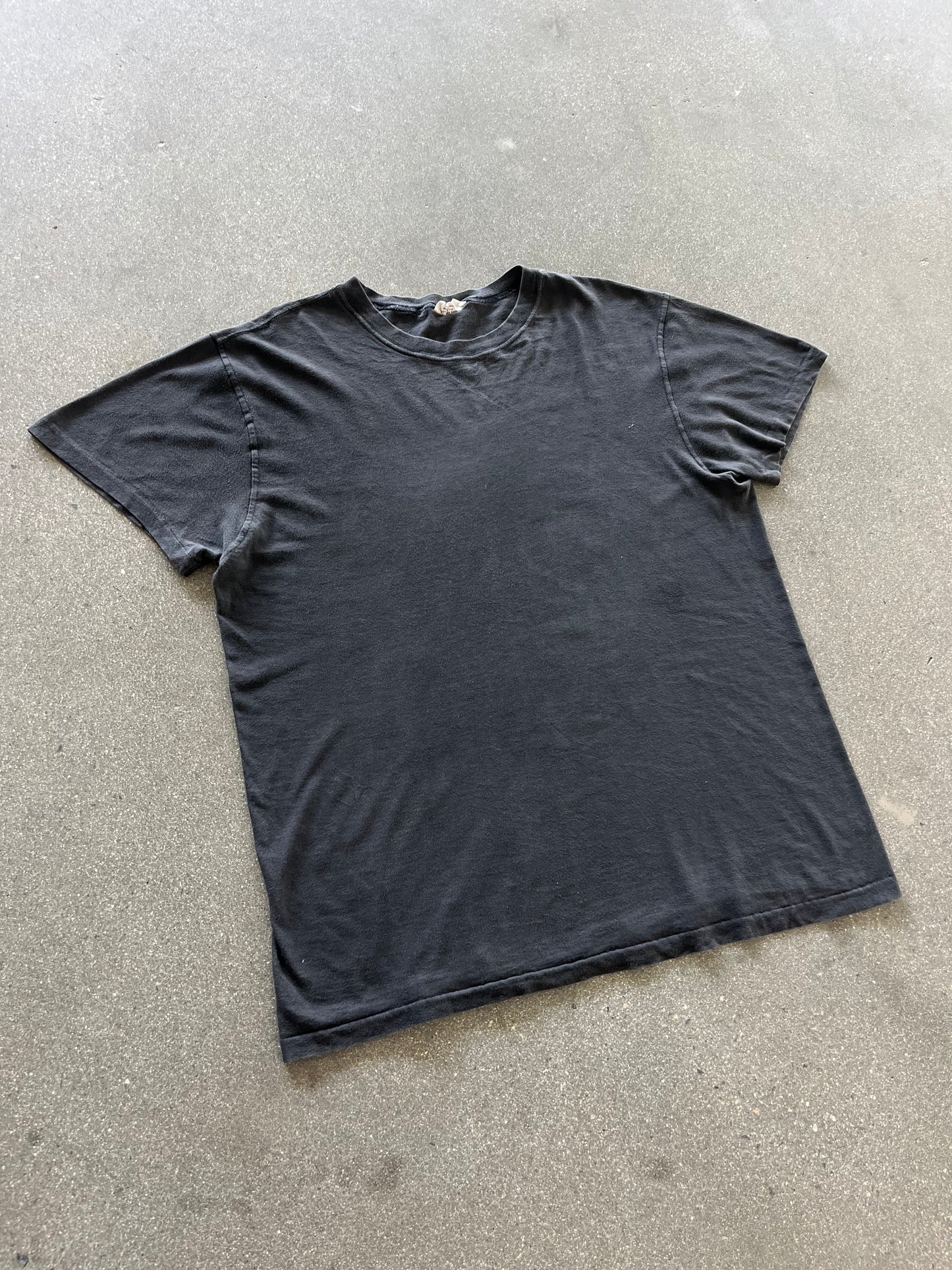 90’S FADED BLACK BLANK TEE - L