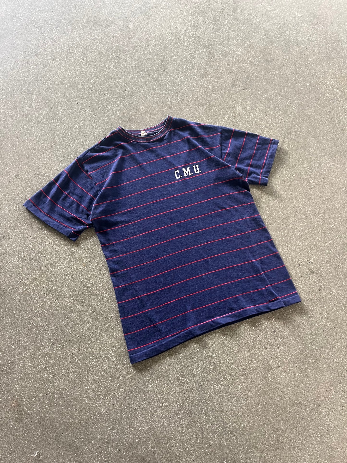 80’S STRIPED “C.M.U.” CHAMPION BABY TEE - S