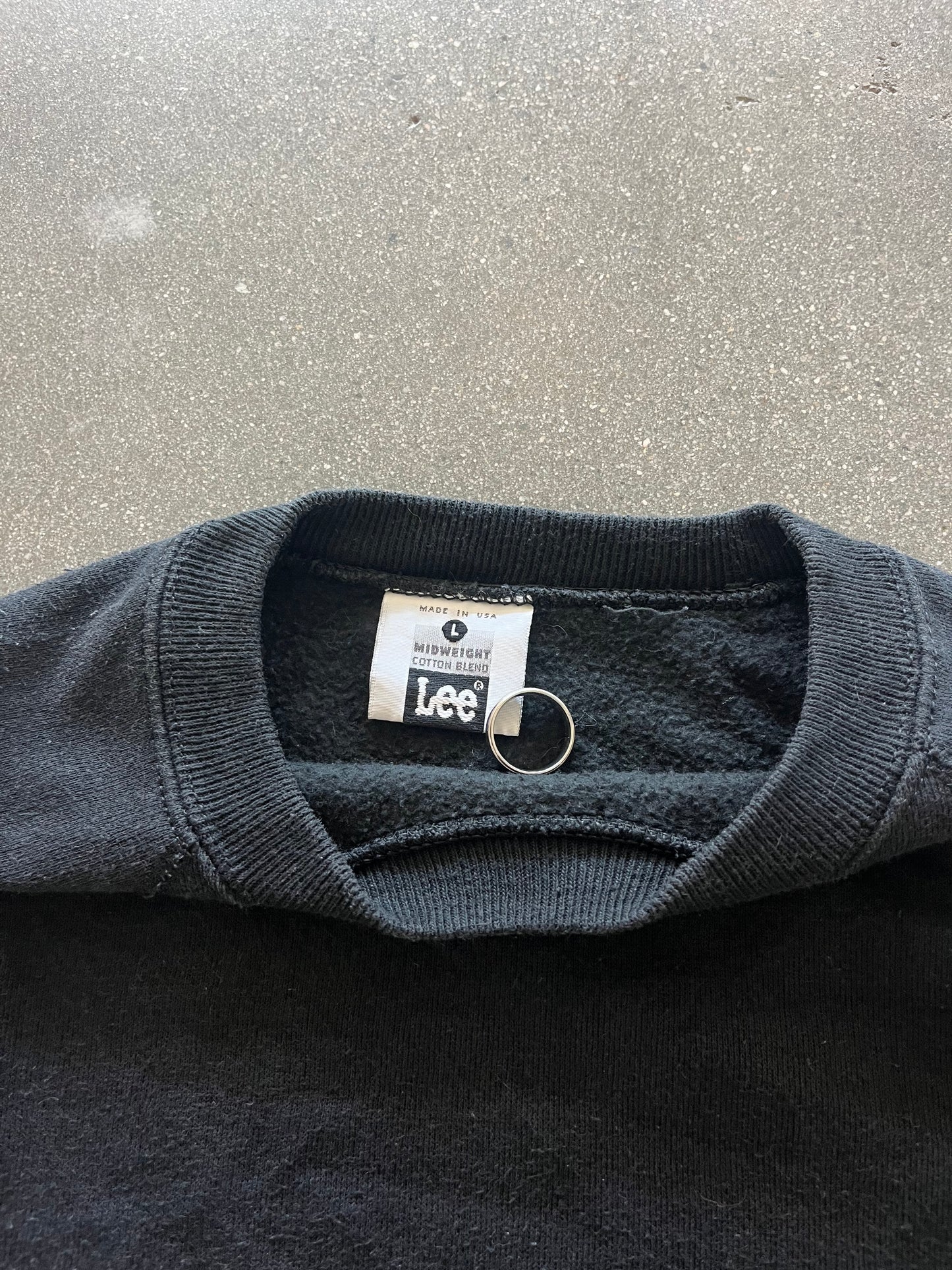 90’S BLACK RAGLAN BLANK CREWNECK - BOXY M