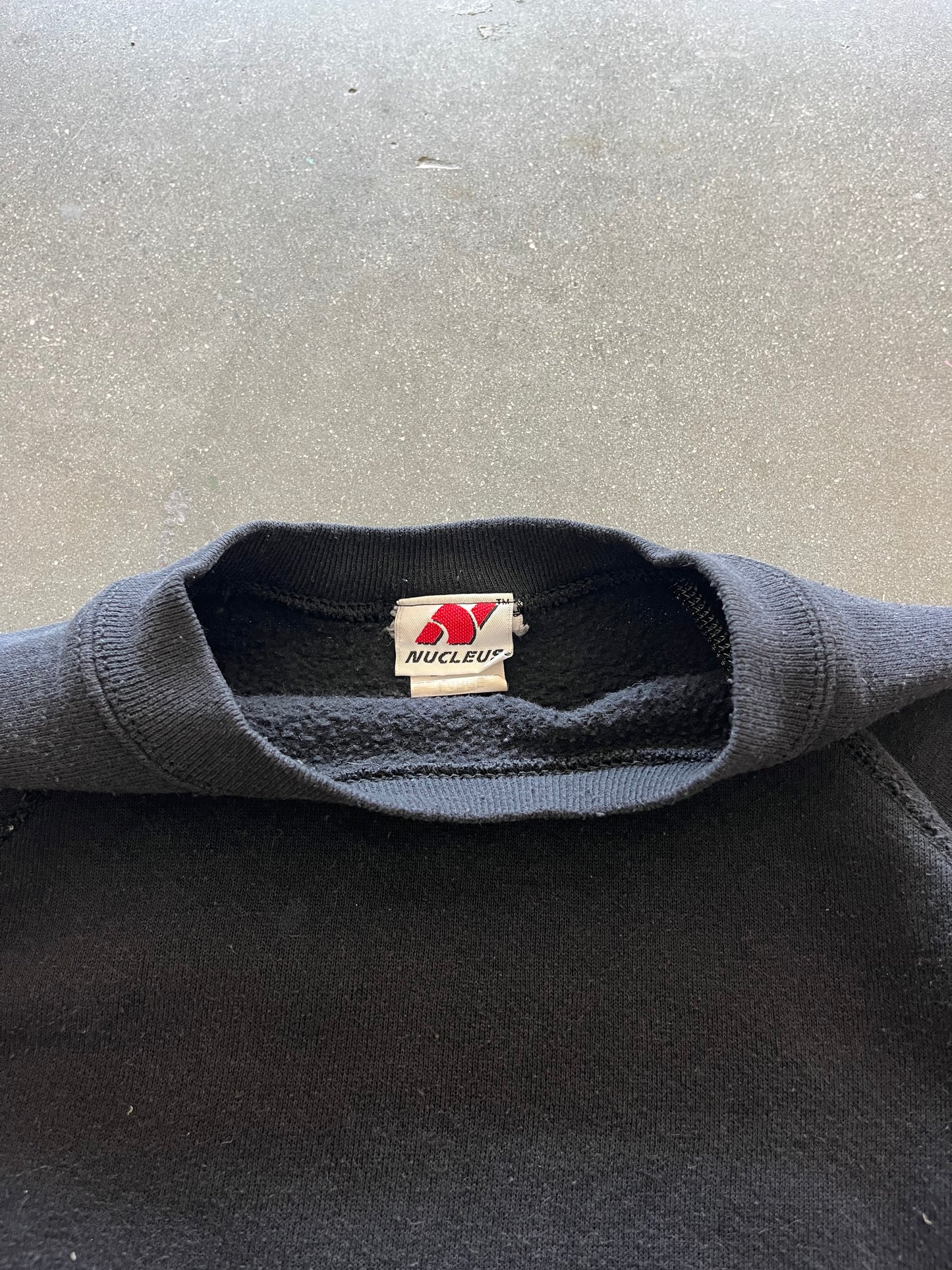 90’S BLACK RAGLAN BLANK CREWNECK - BOXY M