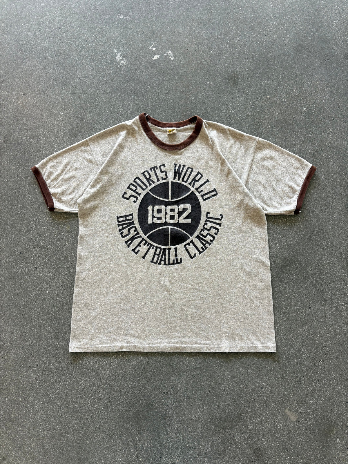 80’S BROWN “BASKETBALL CLASSIC” RUSSELL RINGER - M/L