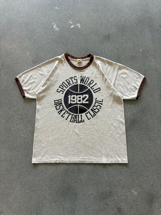 80’S BROWN “BASKETBALL CLASSIC” RUSSELL RINGER - M/L