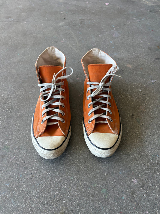 80’S SUNFADED ORANGE HIGH TOP CONVERSE - 12.5 US MENS