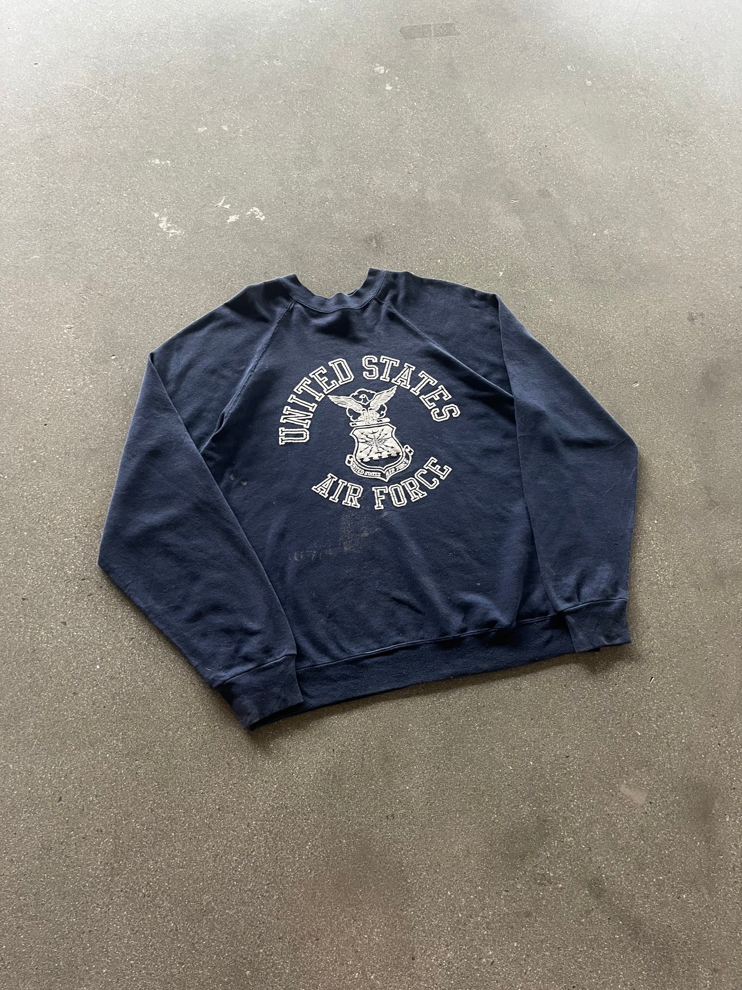 80’S NAVY “AIR FORCE” RAGLAN CREWNECK - BOXY L