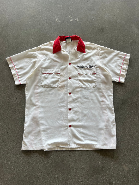 90’S “ROCK N’ BOWL” BOWLING SHIRT - L/XL