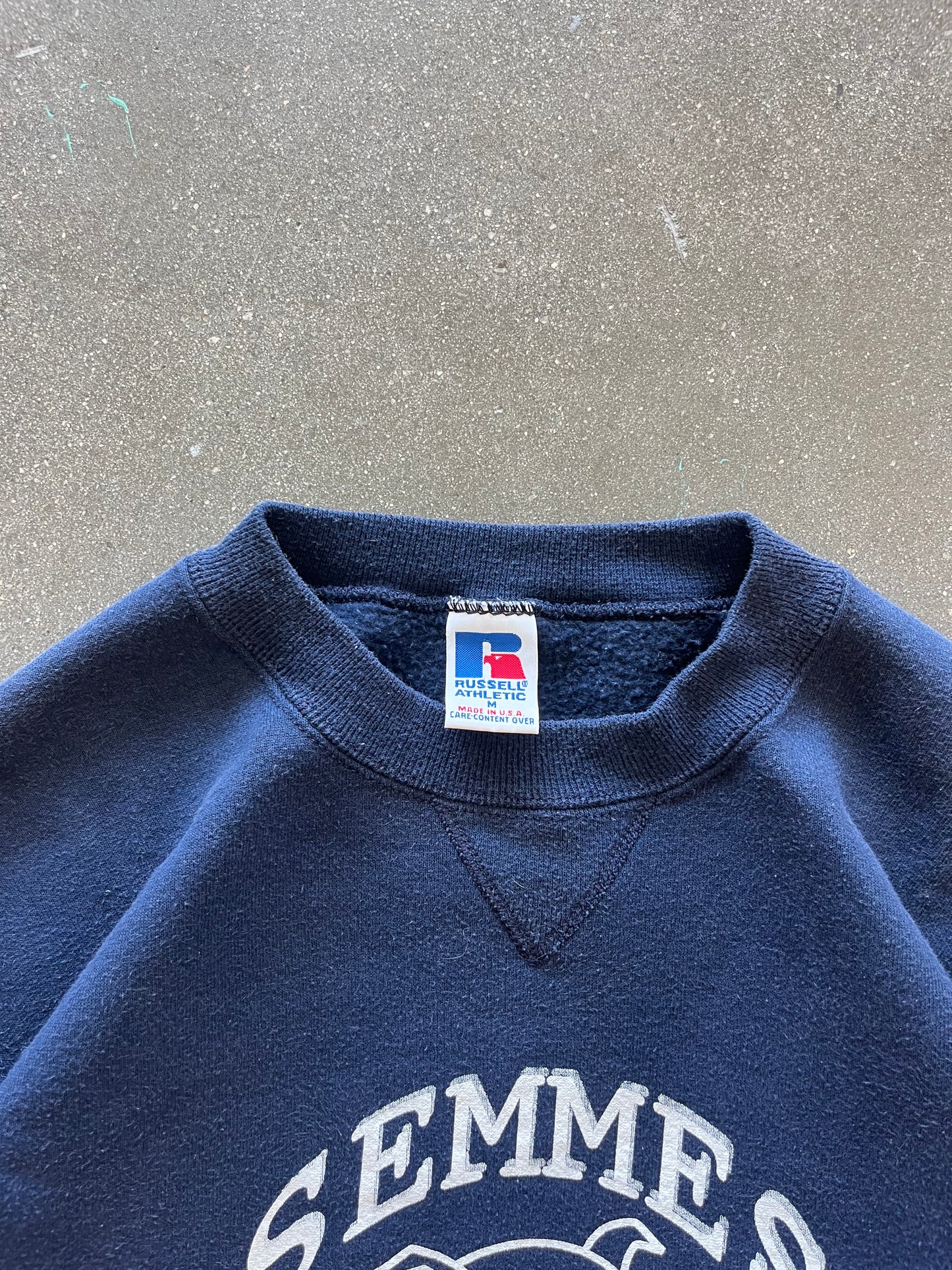 90’S NAVY “SEMMES BULLDOGS” RUSSELL CREW - BOXY S/M