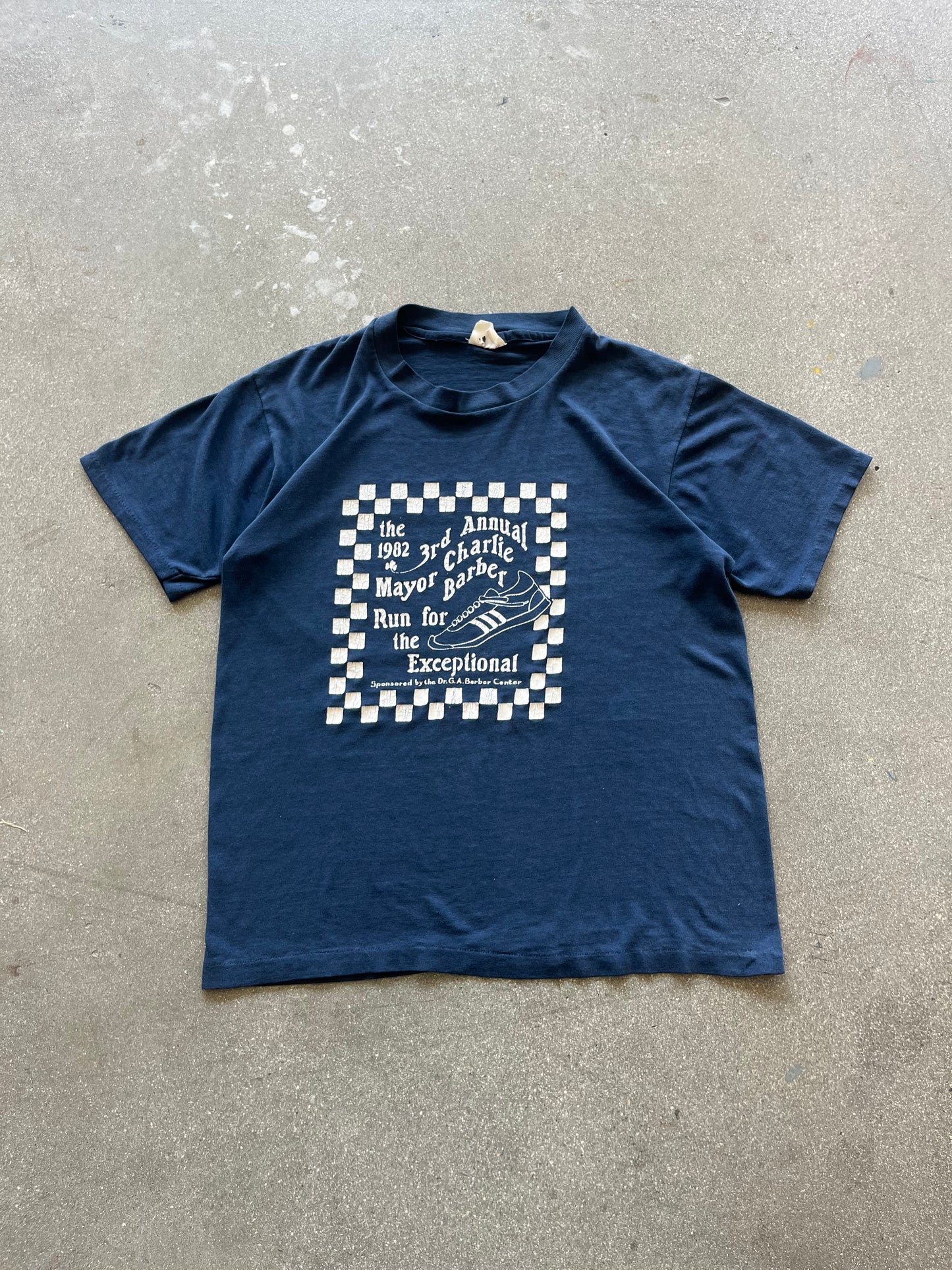 80’S NAVY BLUE “ANNUAL RUN” TEE - BOXY M