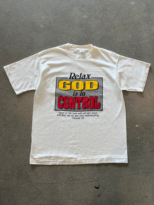 90’S “GOD IS IN CONTROL” TEE - BOXY M/L