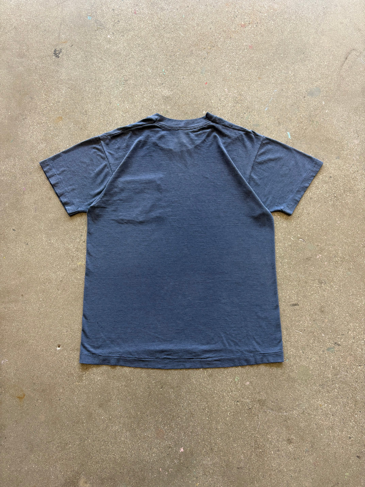 80’S FRUIT OF THE LOOM NAVY BLUE POCKET TEE - M