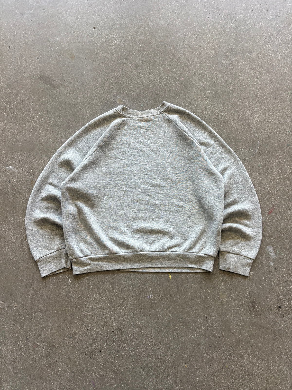 90’S HEATHER GRAY RAGLAN CREWNECK - S