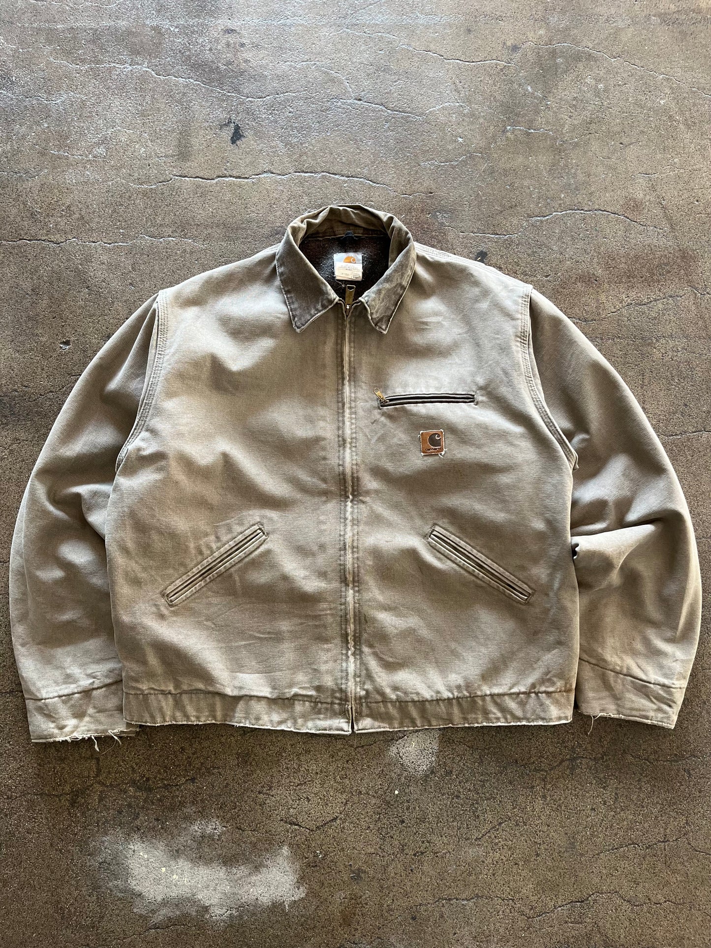 90’S SANDY BROWN CARHARTT DETROIT JACKET - BOXY L/XL