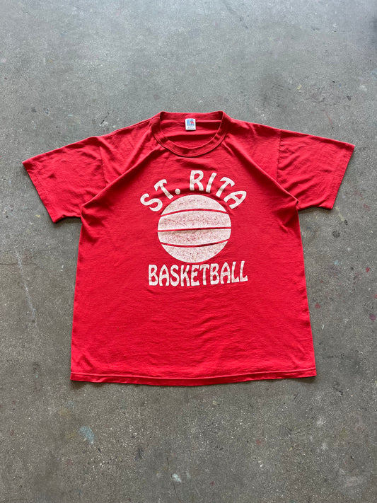 80’S FADED “ST. RITA BASKETBALL” TEE - BOXY L