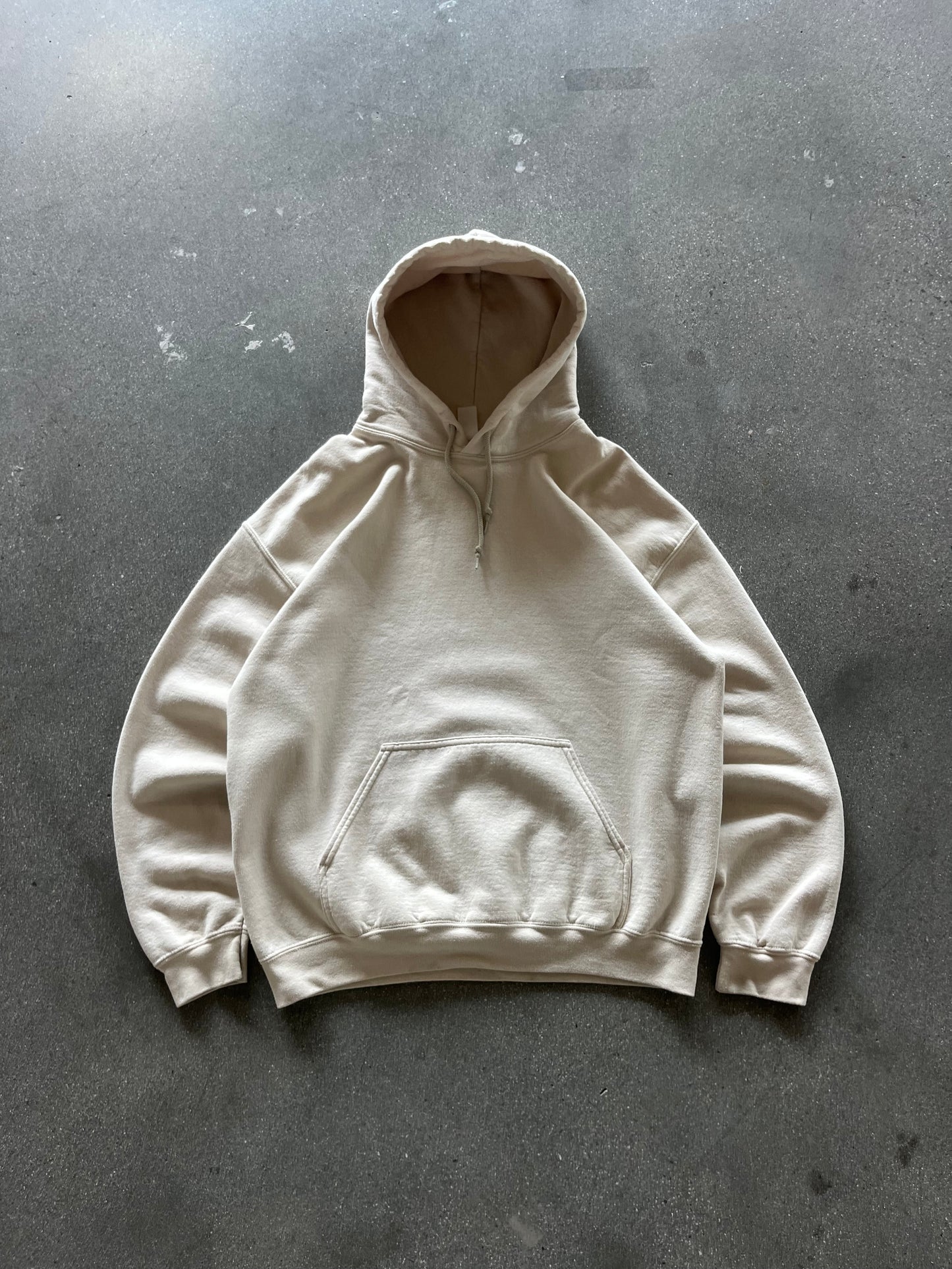 90’S CREAM BLANK HOODIE - BOXY L