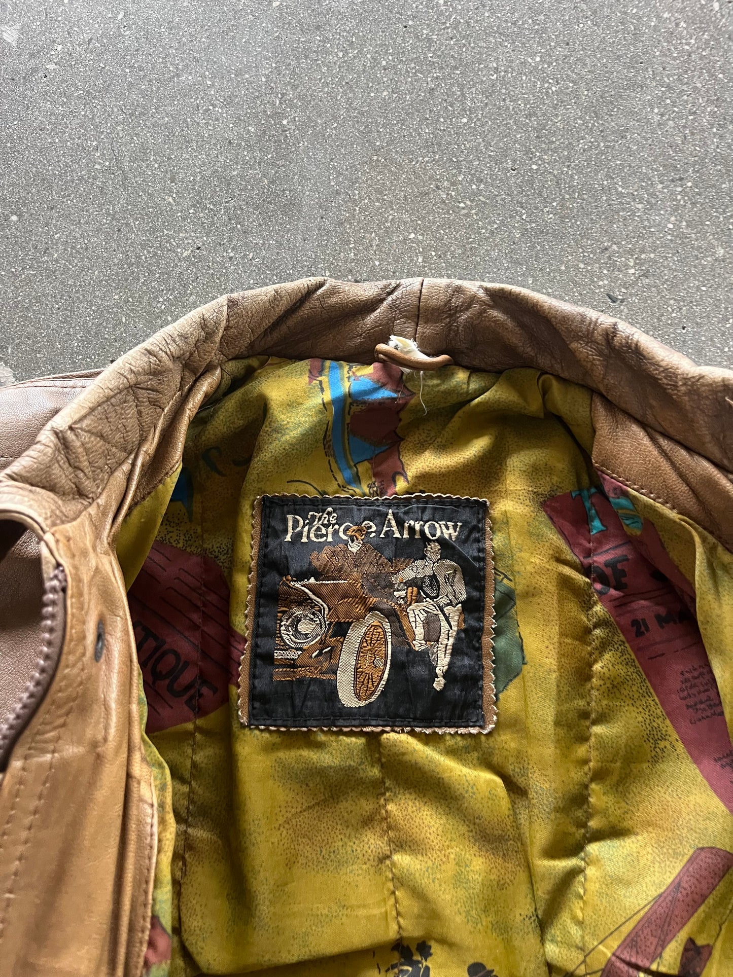 80’S BROWN LEATHER FLIGHT JACKET - M