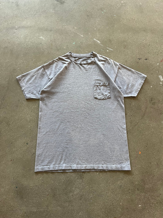 90’S FADED CHARCOAL SELVEDGE POCKET TEE - XL
