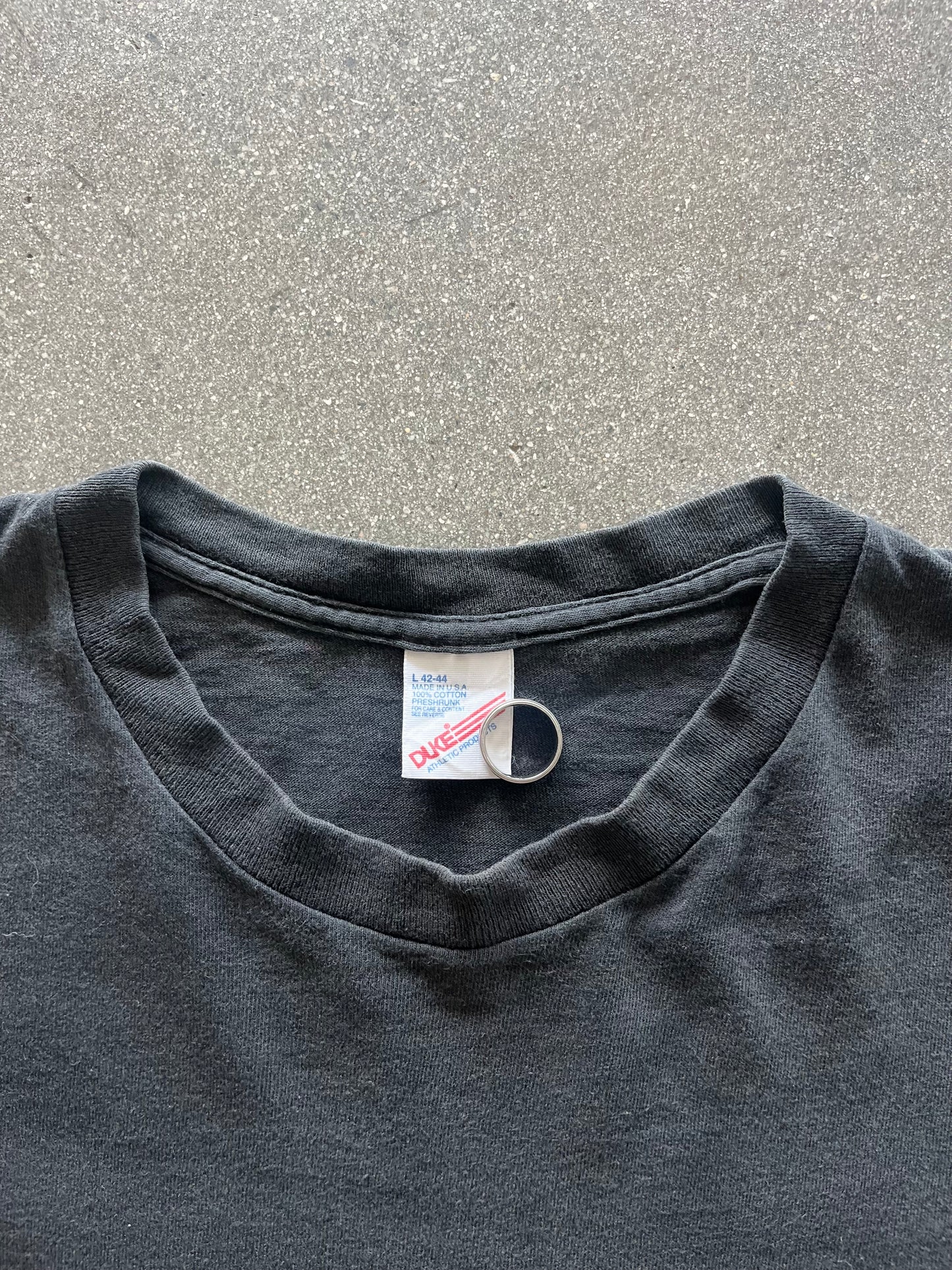 90’S FADED BLACK BLANK TEE - L