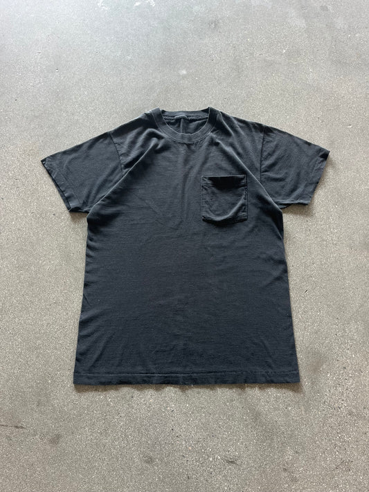 90’S BLACK SELVEDGE POCKET TEE - M/L