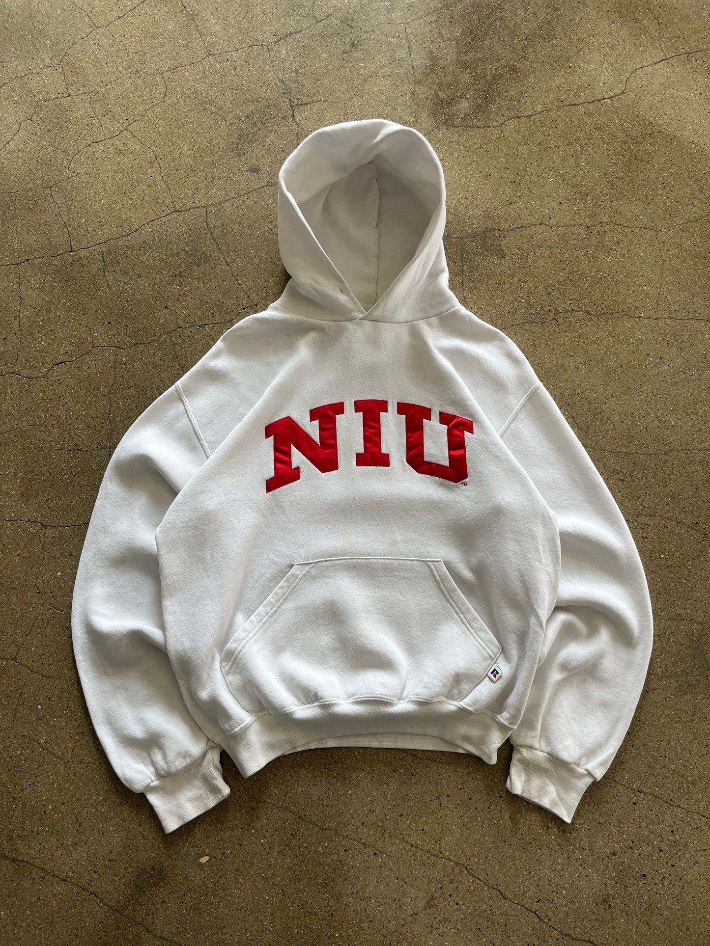90’S IVORY “NIU” RUSSELL ATHLETIC HOODIE - BOXY M