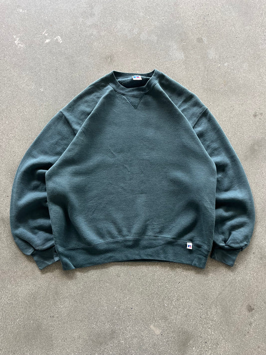 90’S HUNTER GREEN RUSSELL ATHLETIC CREWNECK- BOXY L