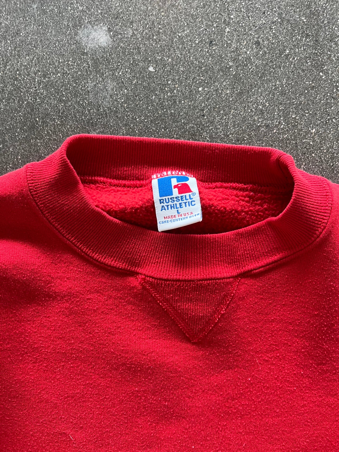 90’S STRAWBERRY RED RUSSELL CREWNECK - BOXY L