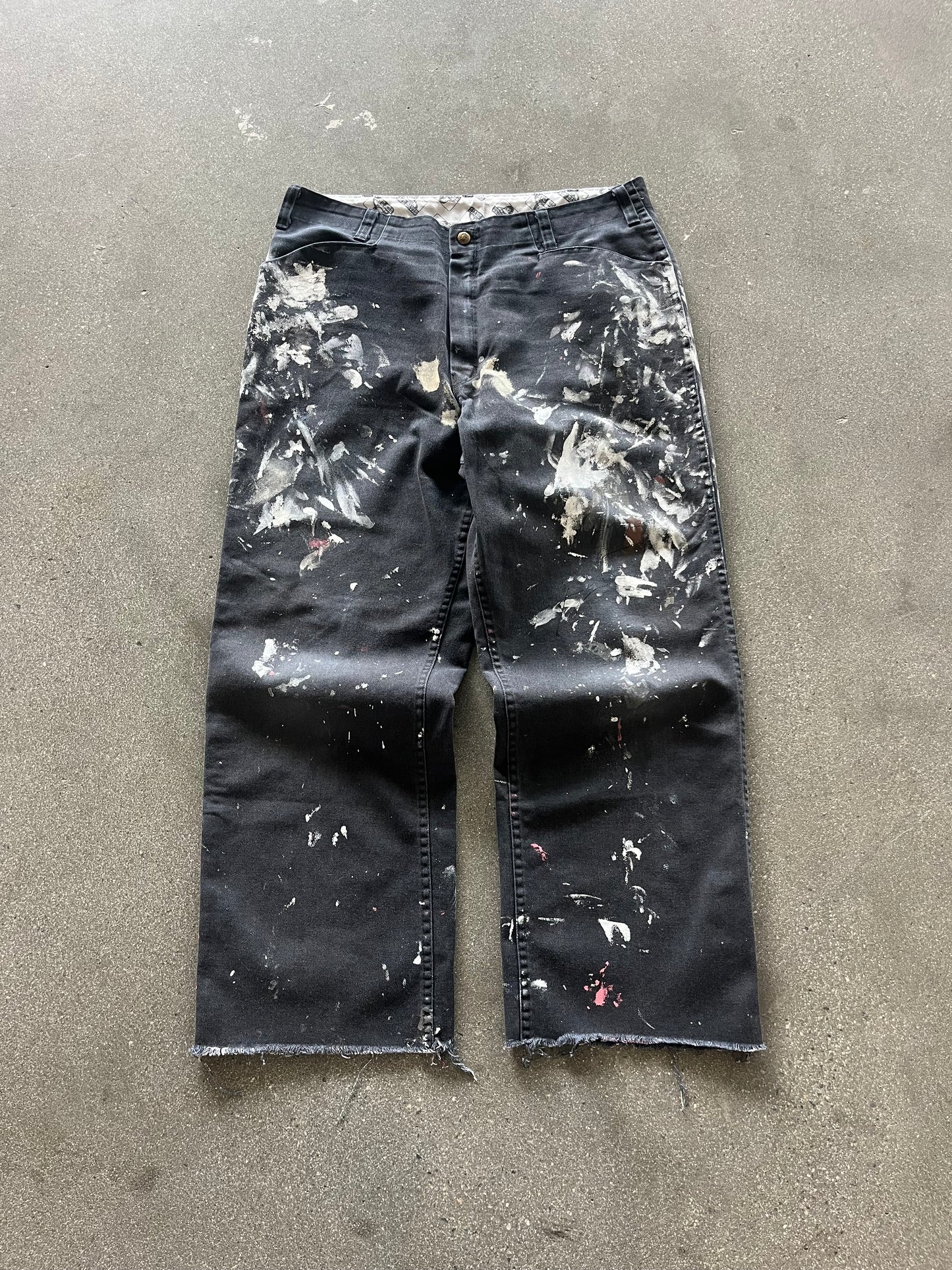80’S BEN DAVIS PAINT SPLATTERED CUTOFFS - 36