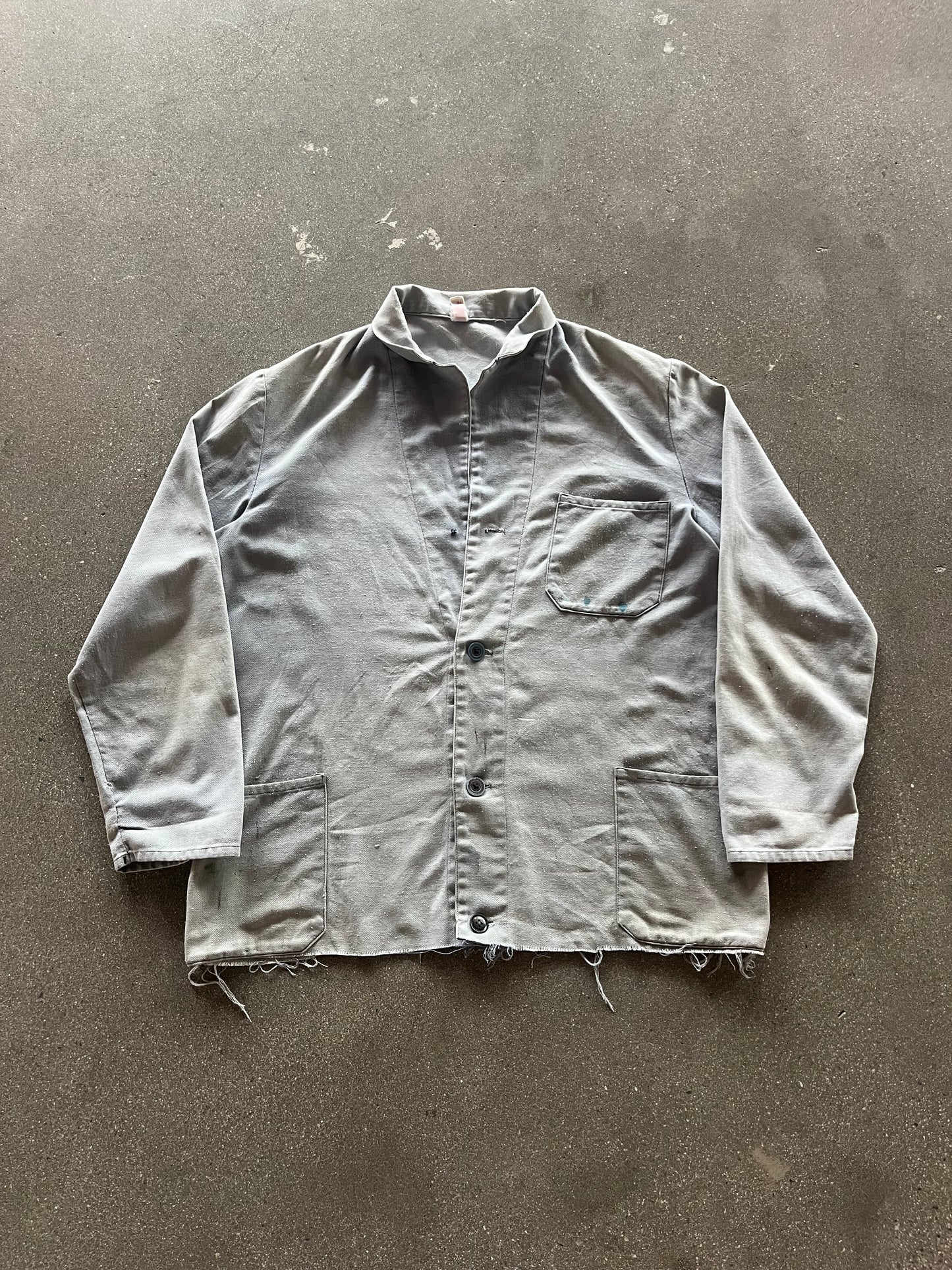 70’S DISTRESSED FRENCH CHORE COAT - L