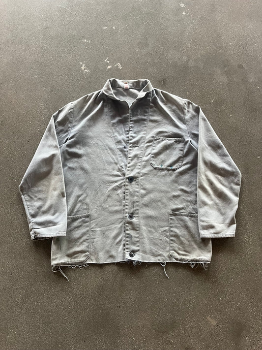 70’S DISTRESSED FRENCH CHORE COAT - L