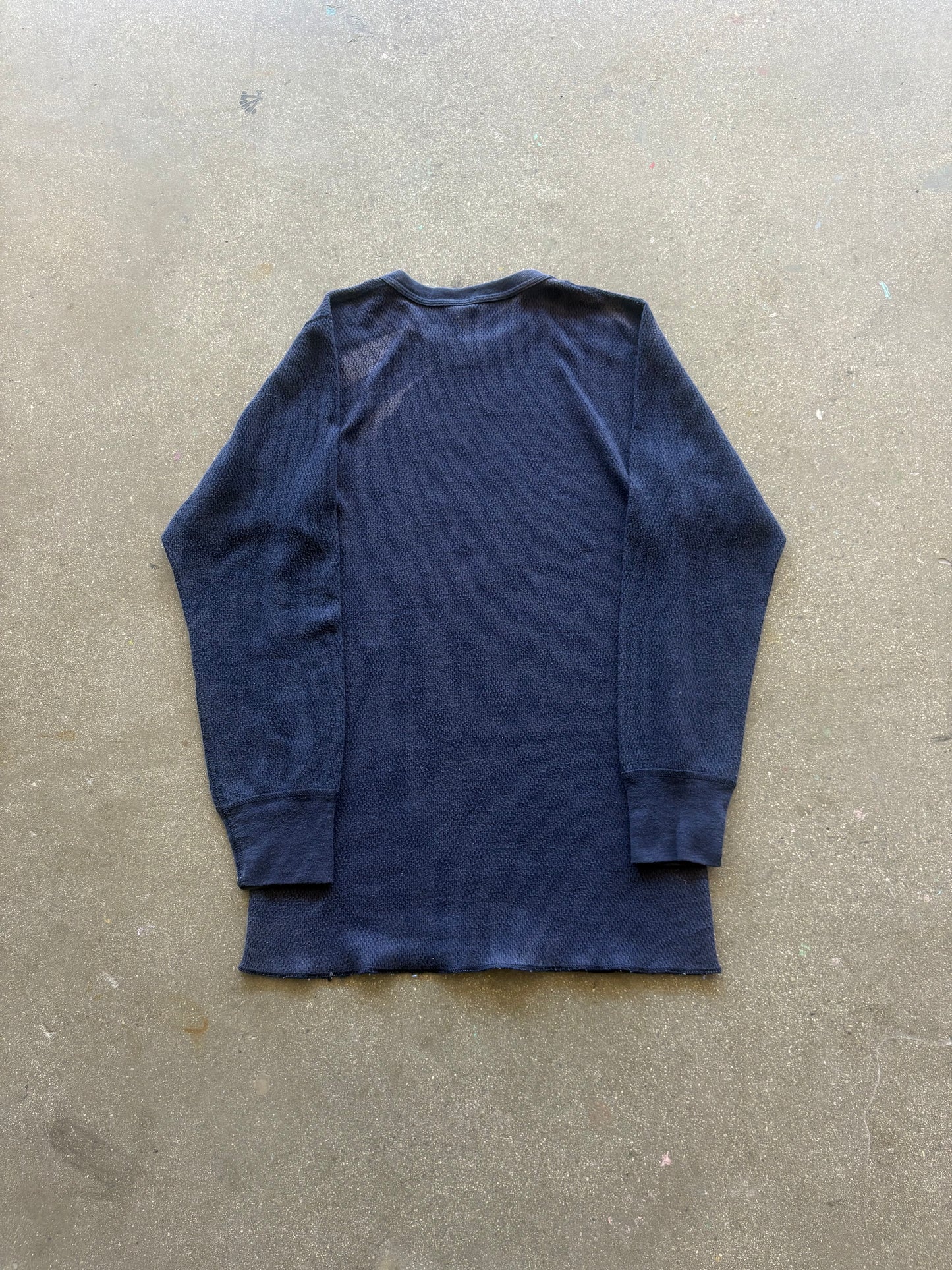 70’S SUNFADED NAVY WAFFLE THERMAL - M