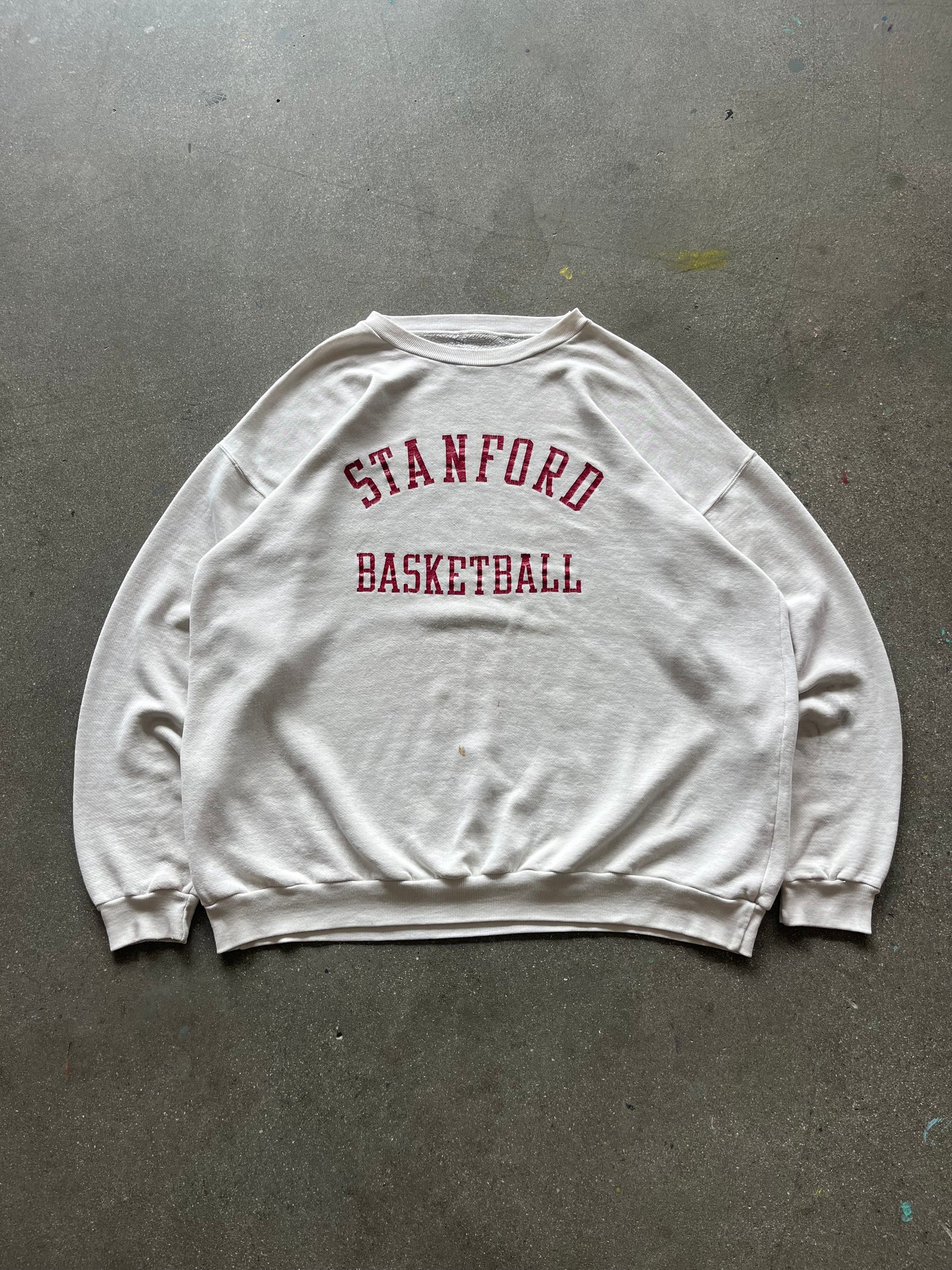 90’S IVORY “STANFORD BASKETBALL” CREWNECK - BOXY XXL