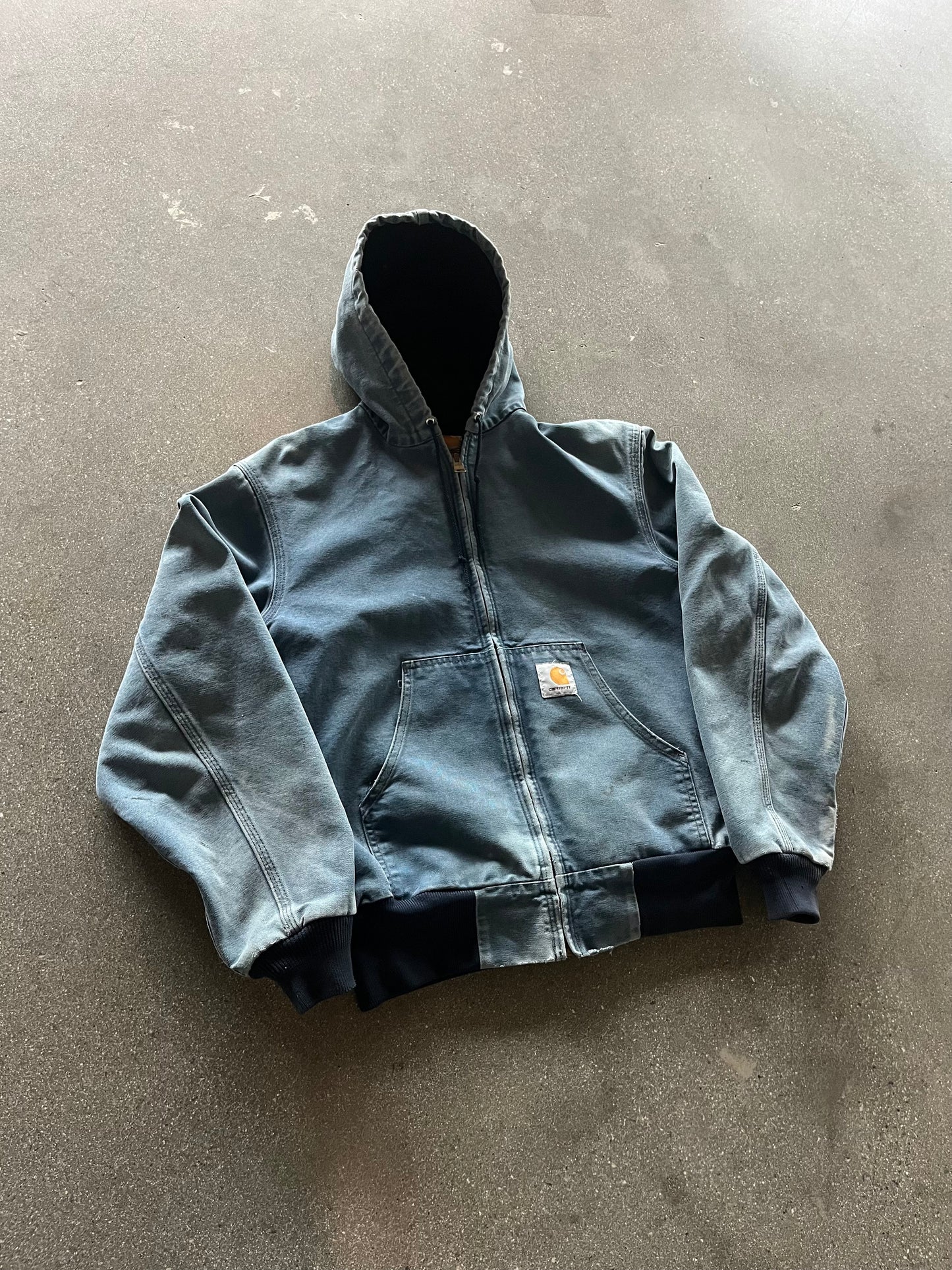 90’S FADED SKY BLUE HOODED CARHARTT JACKET - BOXY M