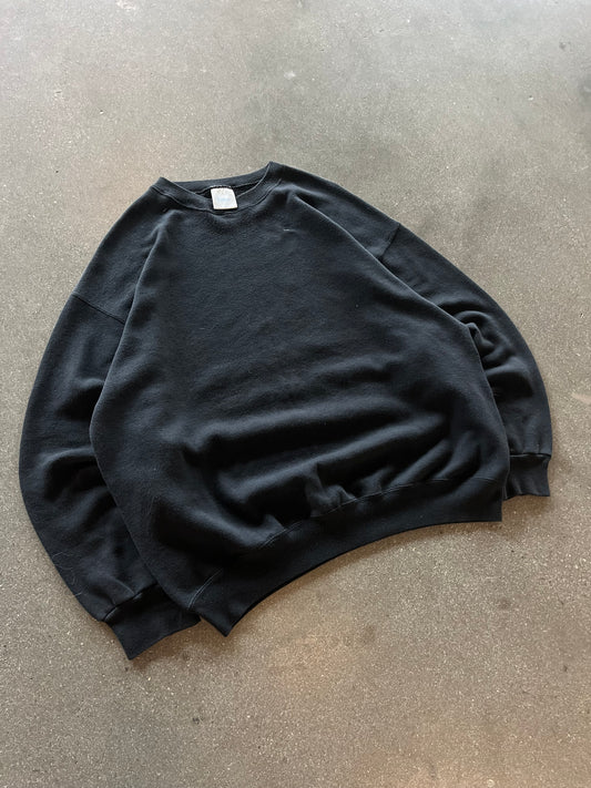 90’S BLACK TULTEX BLANK CREWNECK - BOXY L/XL