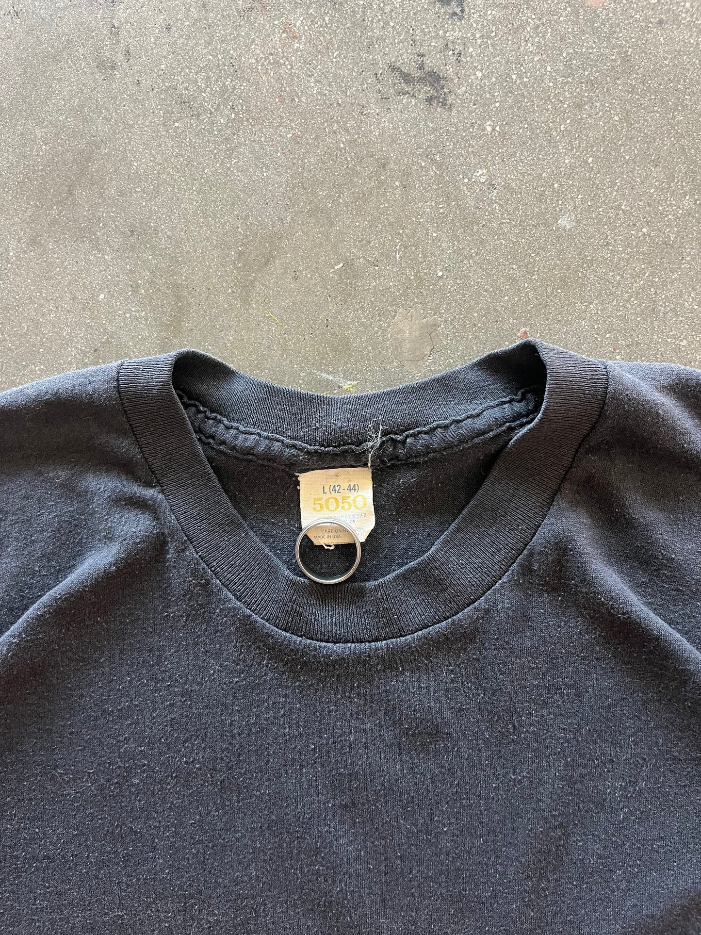 80’S BLACK SELVEDGE POCKET TEE - M