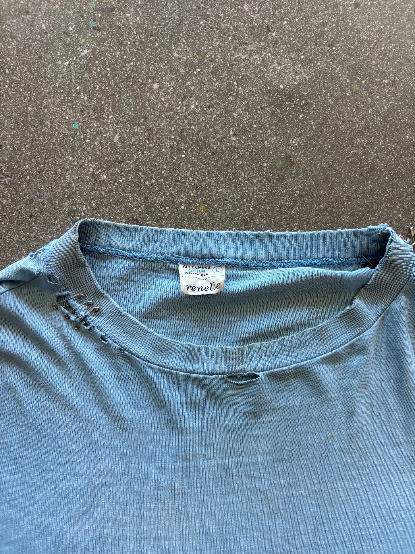 60’S THRASHED BABY BLUE BLANK - M
