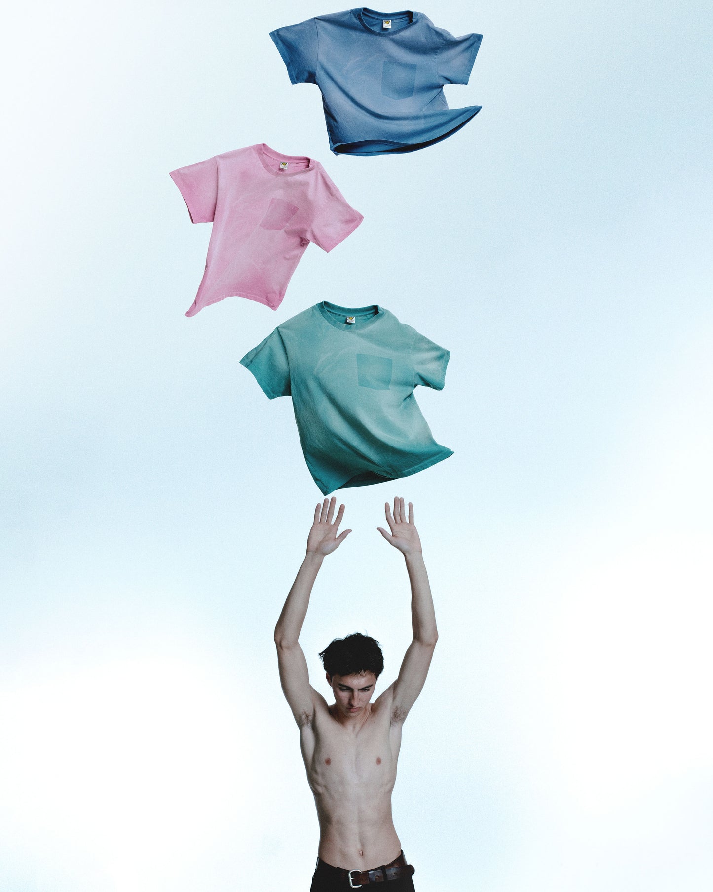 3 PACK GHOST POCKET TEE - PINK / BABY BLUE / MINT