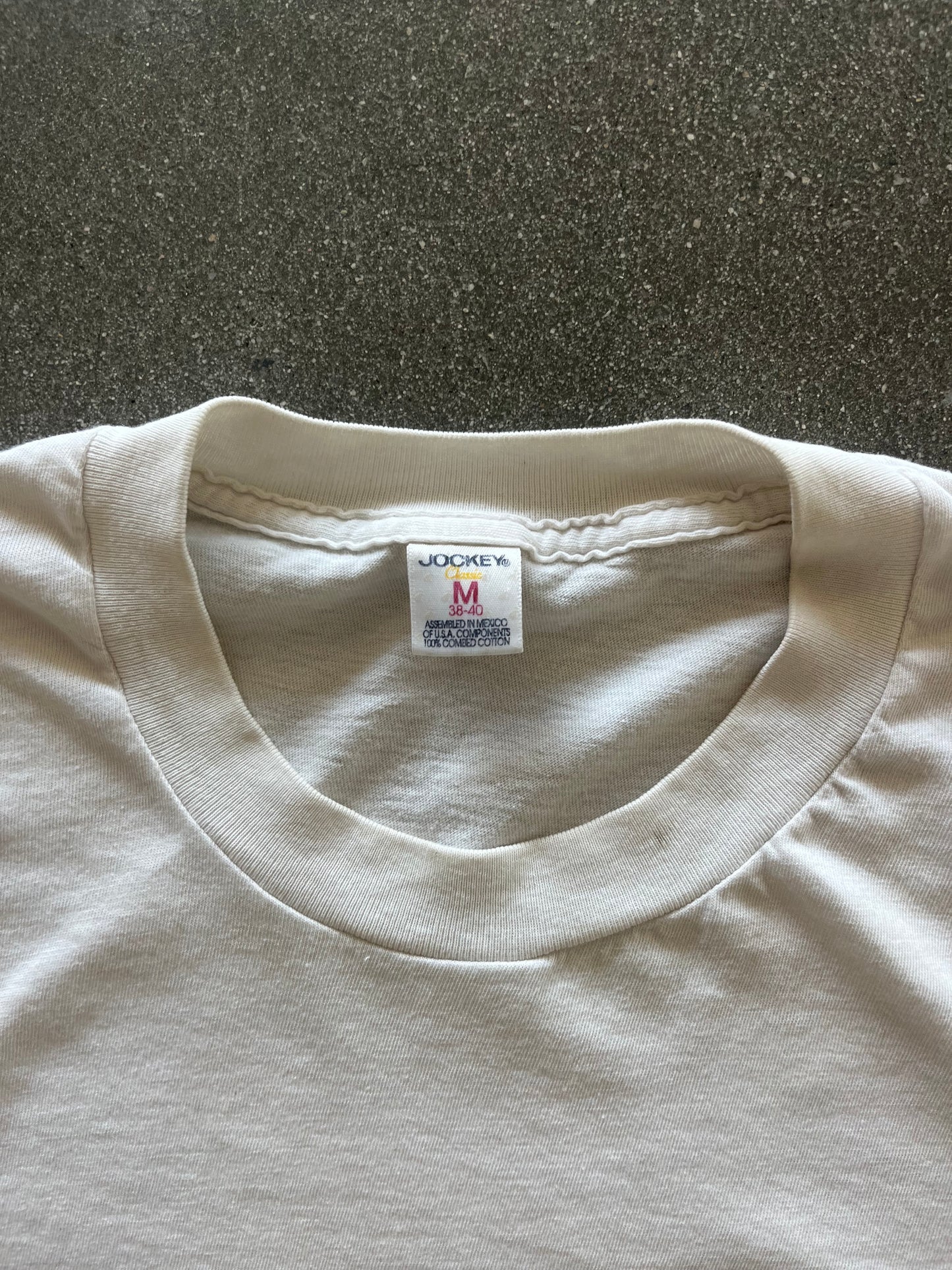 80’S THRASHED WHITE BLANK TEE - M