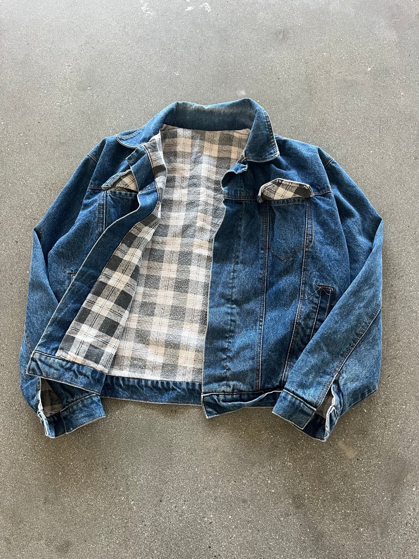 80’S BLANKED LINED DENIM JACKET - BOXY M