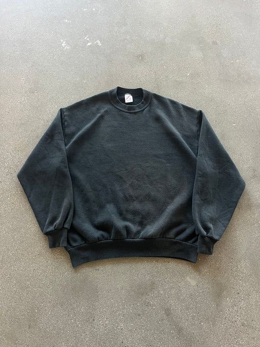 90’S FADED BLACK BLANK CREWNECK - BOXY L