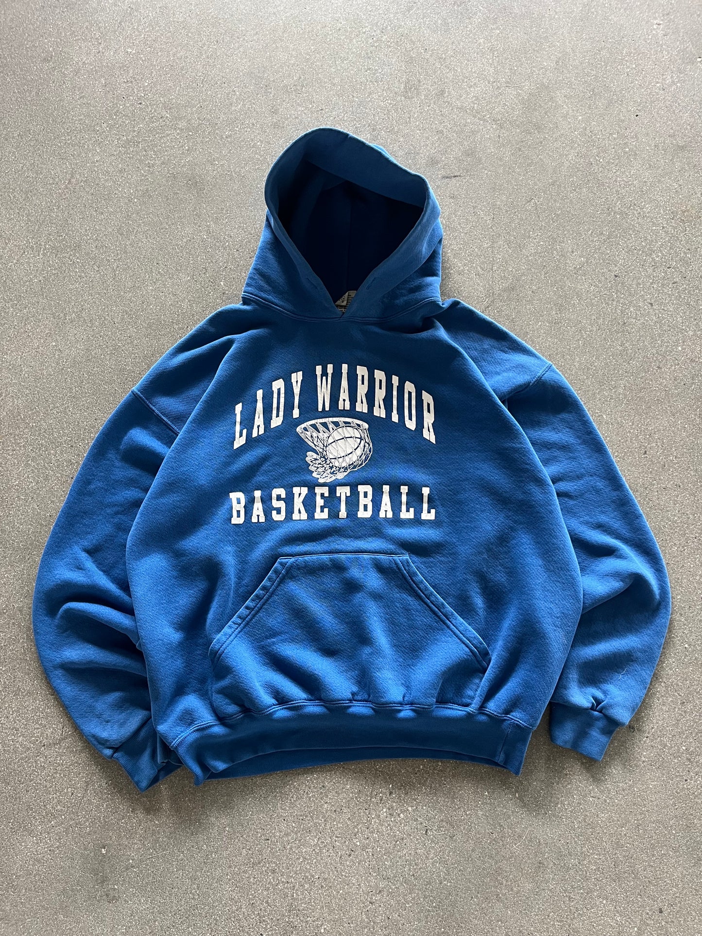 90’S PRIMARY BLUE LADY WARRIOR BASKETBALL HOODIE - BOXY L