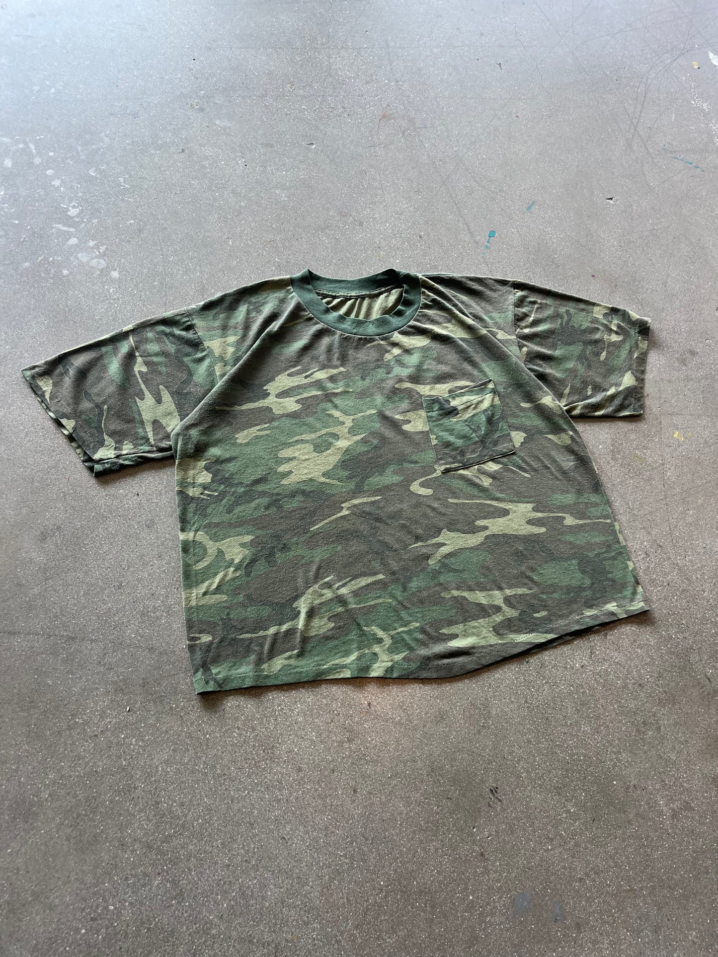 90’S ARMY CAMO POCKET TEE - BOXY L